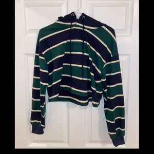 ZAFUL striped crop sweatshirt